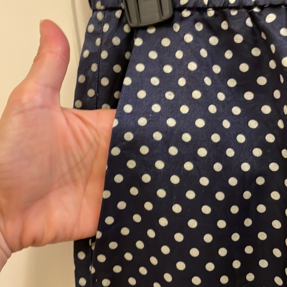 RAQUEL ALLEGRA | Pull On Satin Navy Mint Polka Dot Print Pants - Picture 6 of 6